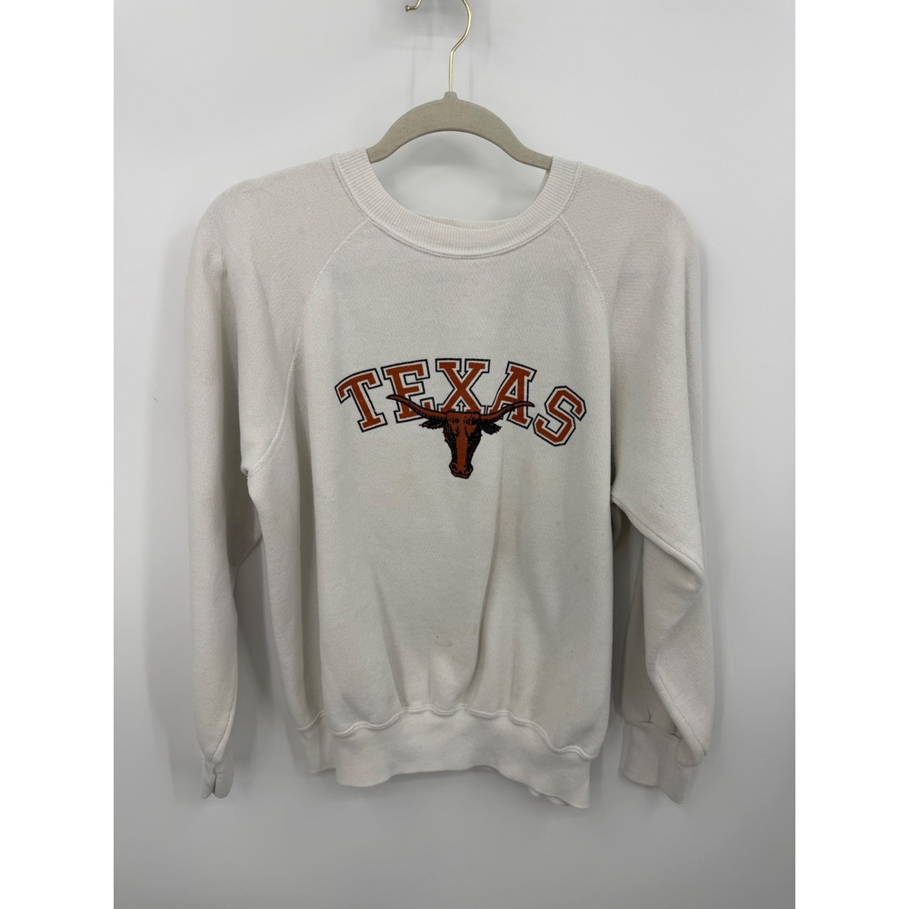 Soffe Texas Longhorns Sweatshirt Women Large White Vintage Raglan Pullover
